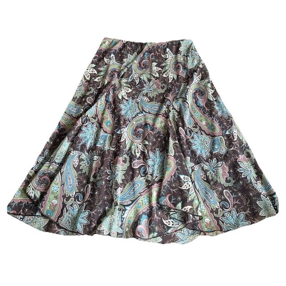 Cato Dresses & Skirts - Cato Long Maxi Skirt Sz S Brown Paisley Gypsy Bohemian Coquette Cottagecore